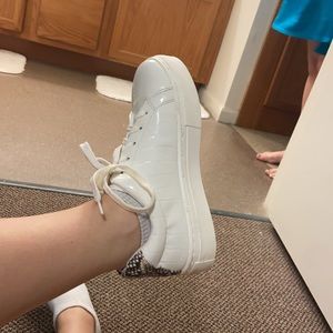 fashion sneakers with snakeskin detail